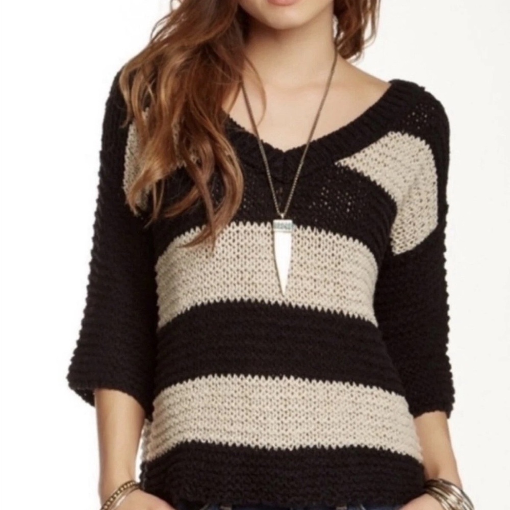 Free People Park Slope Knit Sweater Size L